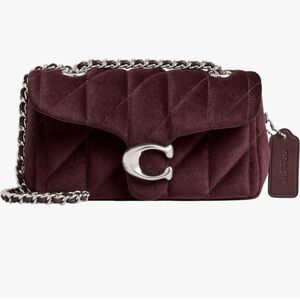 Coach Quilted Tabby 20 Velvet Crossbody Bag in Merlot